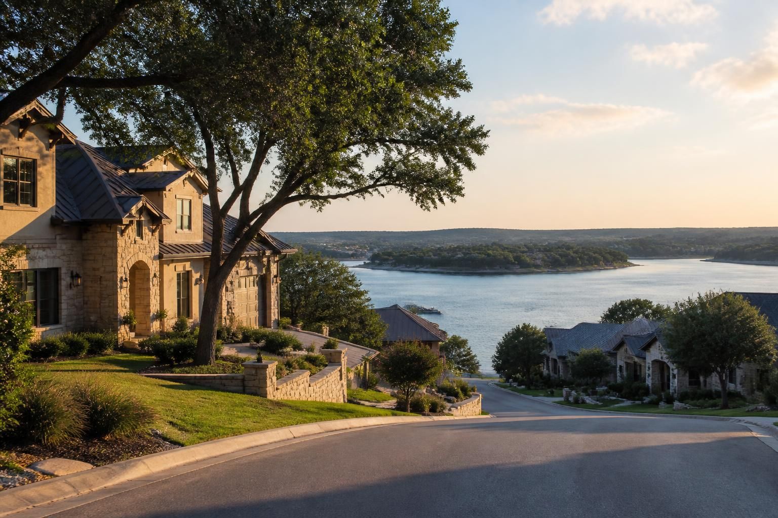 Refined lakeside homes in Lakeway.