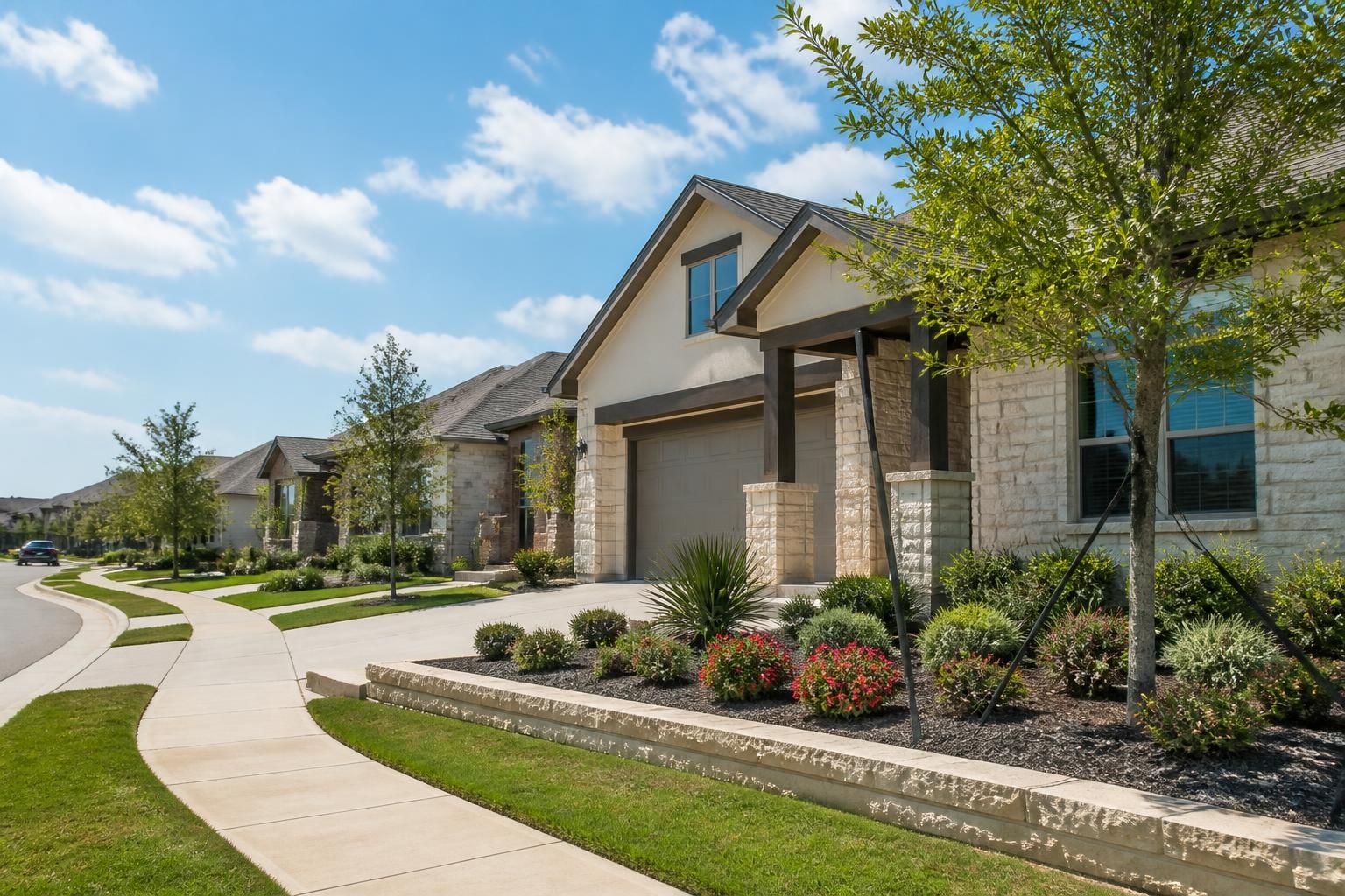 Tidy residential neighborhood in Pflugerville.